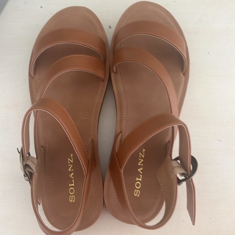 Tan/ Neutral Strappy Sandal - Picture 2 of 5